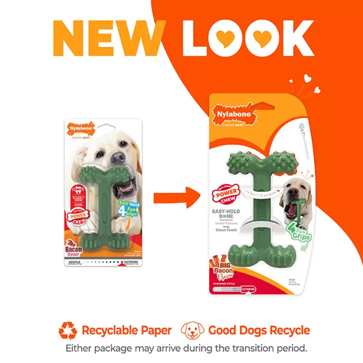 Nylabone® Power Chew Durable Dog Toy, Bacon Flavor [Includes 1 Toy, Intended For Dog, Dimensions 3 in L x 1.5 in W x 5.5 in H, Color Green]