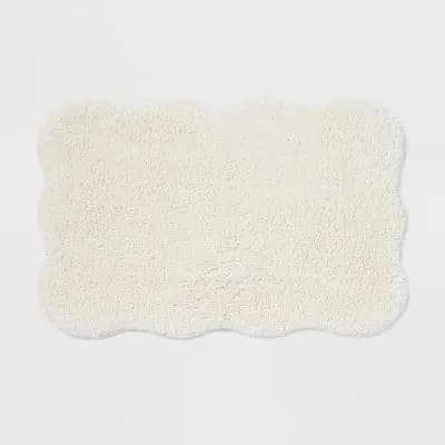 20"x30" Scallop Bath Rug Cream - Threshold™ [30 Inches (L), 20 Inches (W), Novelty (shape), 1]