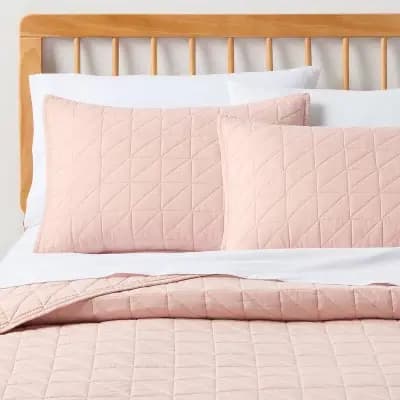 Room Essentials Standard Microfiber Quilt Sham Pink - Room Essentialsâ„¢ [100% Recycled Polyester, 0.25 Inches, 170]