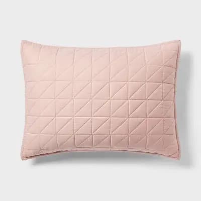 Room Essentials Standard Microfiber Quilt Sham Pink - Room Essentialsâ„¢ [100% Recycled Polyester, 0.25 Inches, 170]