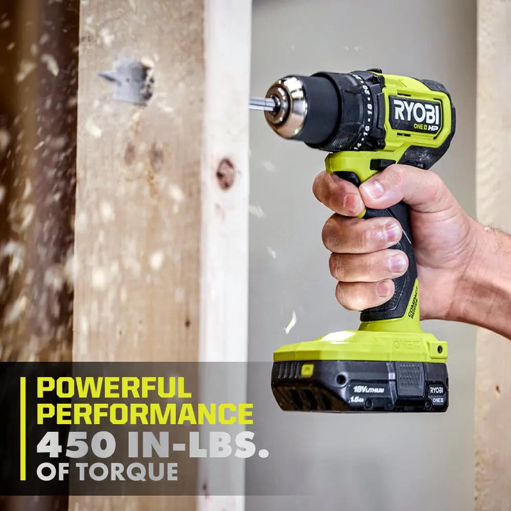 RYOBI 18V ONE+ HP Compact Brushless 2-Tool Combo Kit [Voltage 18V, Fuel Gauge Integrated LEDs, Capacity 1.5Ah]