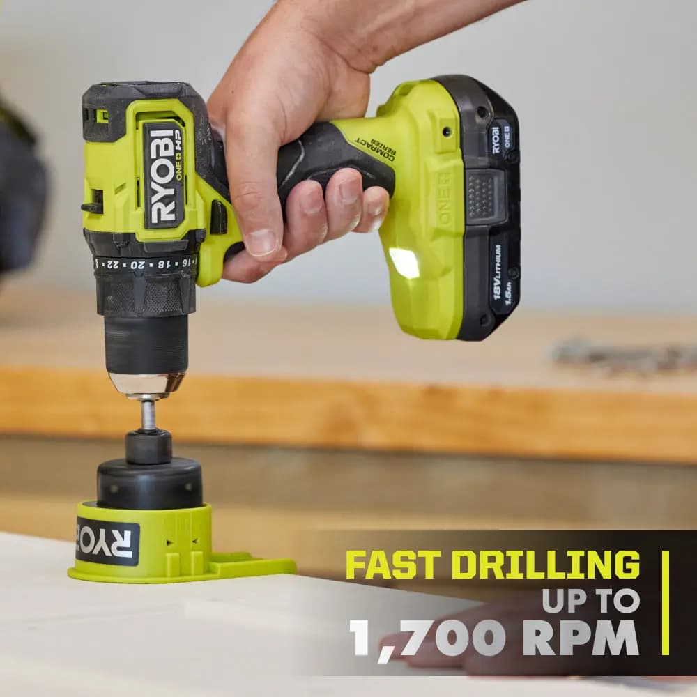 RYOBI 18V ONE+ HP Compact Brushless 2-Tool Combo Kit [Voltage 18V, Fuel Gauge Integrated LEDs, Capacity 1.5Ah]