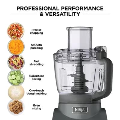 Ninja Professional 850W 9-Cup Food Processor - BN601: Stainless Steel, 3 Speeds, Mix, Chop, Slice, Shred, Puree, Dishwasher Safe [72 Ounces, 850 watts, 7.65 Pounds]