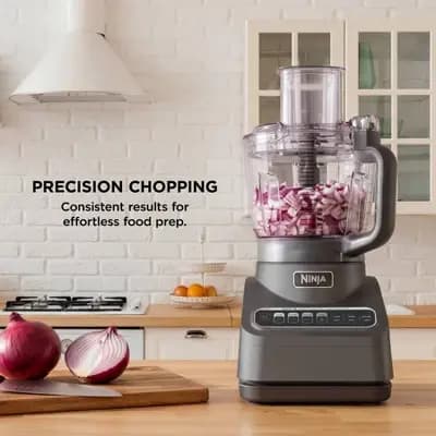 Ninja Professional 850W 9-Cup Food Processor - BN601: Stainless Steel, 3 Speeds, Mix, Chop, Slice, Shred, Puree, Dishwasher Safe [72 Ounces, 850 watts, 7.65 Pounds]