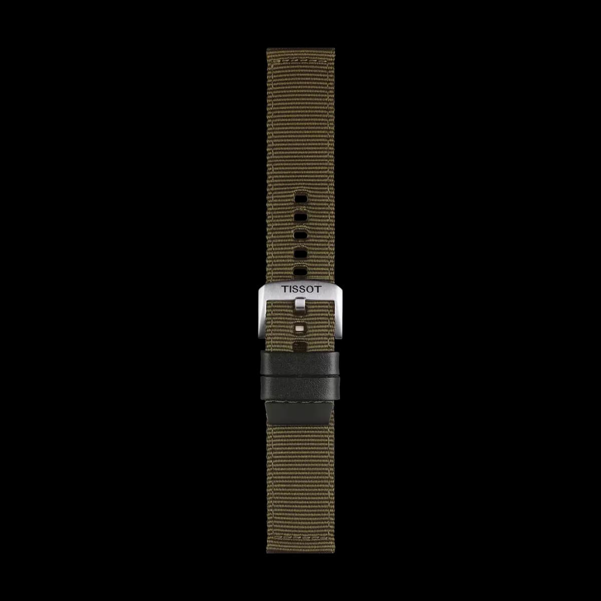 Tissot Official Khaki Fabric Strap Lugs 22 mm [Leather, Green, 22.00]