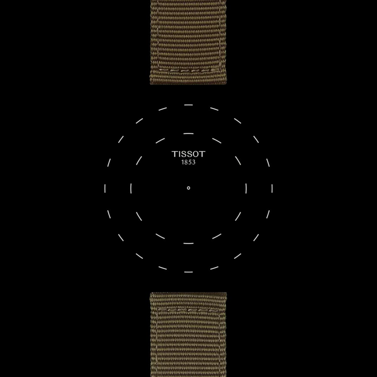 Tissot Official Khaki Fabric Strap Lugs 22 mm [Leather, Green, 22.00]