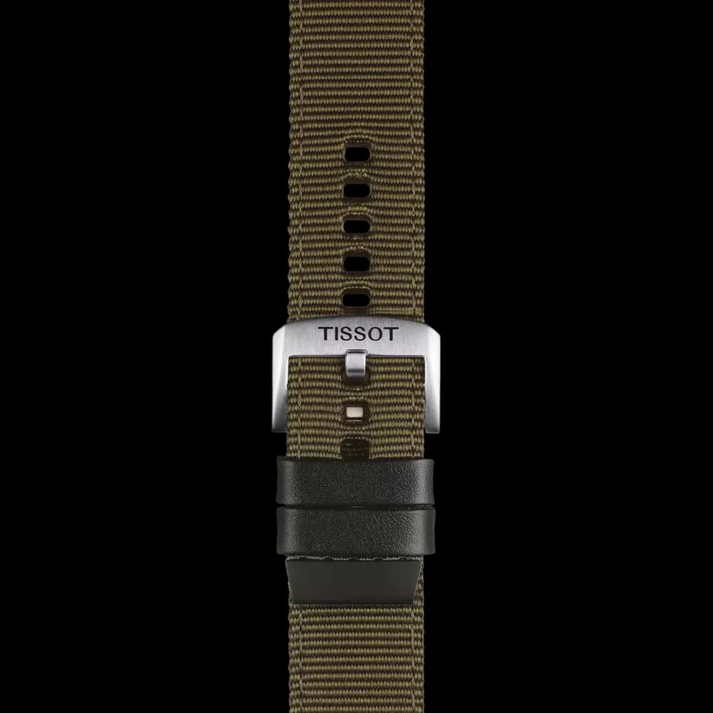 Tissot Official Khaki Fabric Strap Lugs 22 mm [Leather, Green, 22.00]