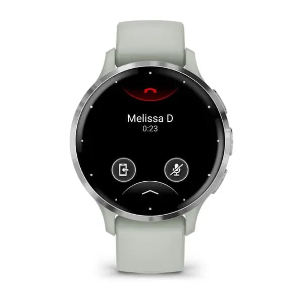 Garmin Venu 3S Silver Stainless Steel Bezel with Sage Gray Case and Silicone Band [AMOLED (optional always-on mode), Swim, 5 ATM, 1.2" (30.4 mm) diameter]