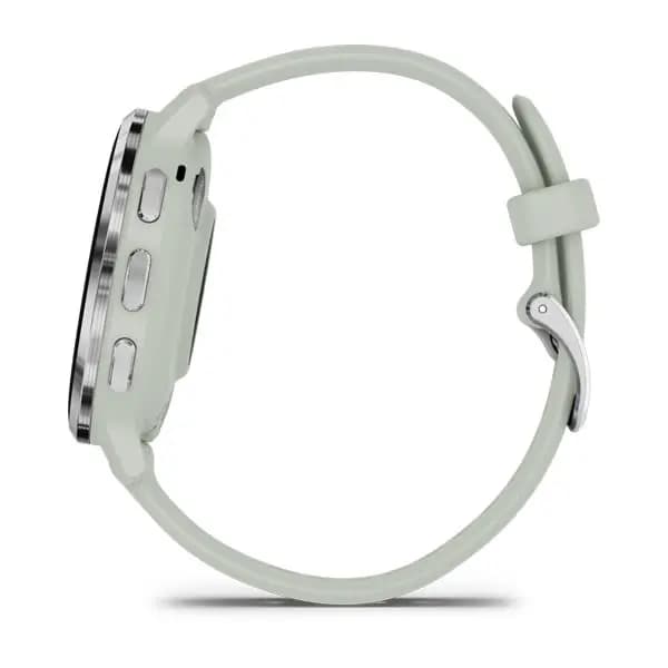 Garmin Venu 3S Silver Stainless Steel Bezel with Sage Gray Case and Silicone Band [AMOLED (optional always-on mode), Swim, 5 ATM, 1.2" (30.4 mm) diameter]
