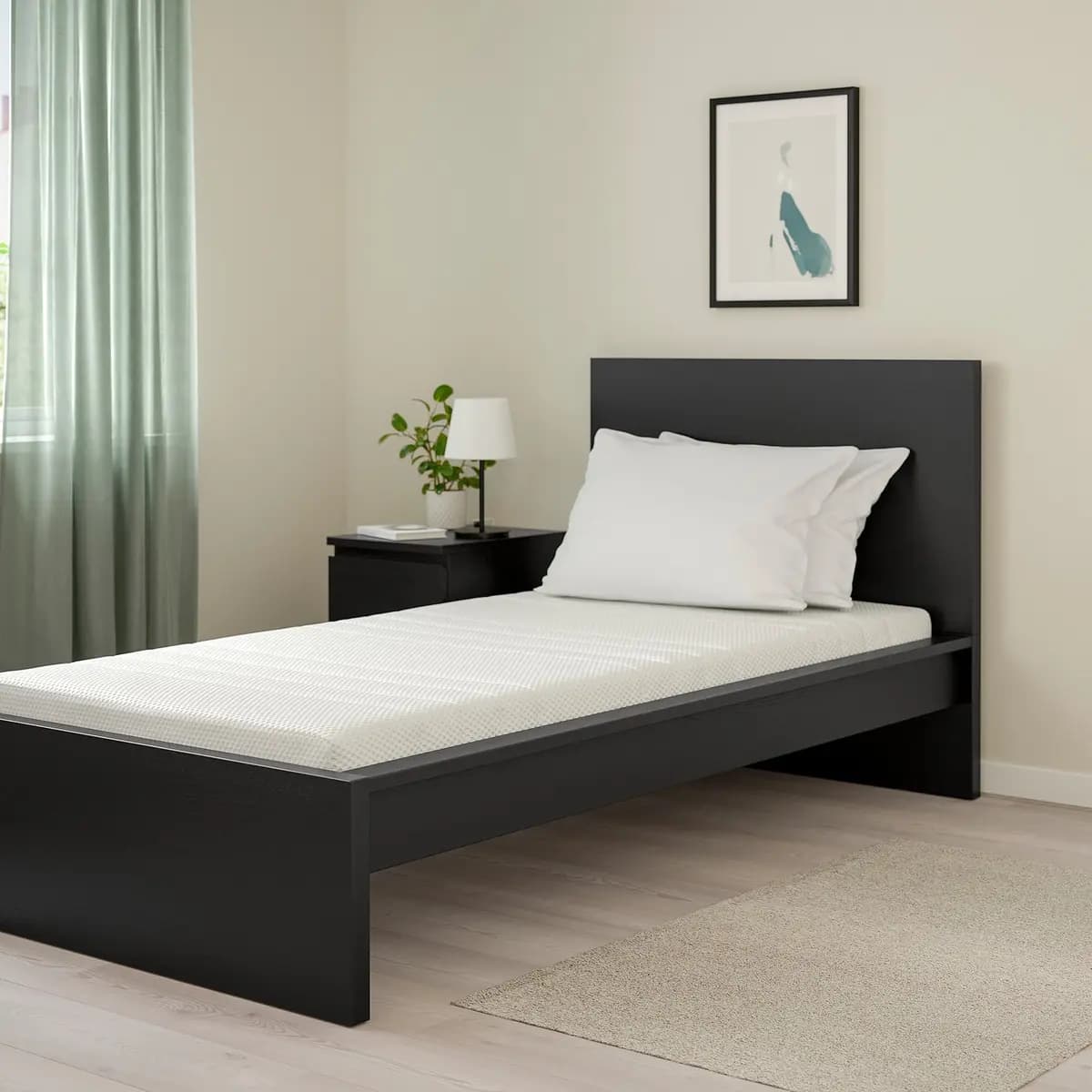 IKEA ÅSBYGDA Foam mattress, firm/white [Width 38 1/4 ", Length 74 3/8 ", Thickness 6 1/4 "]