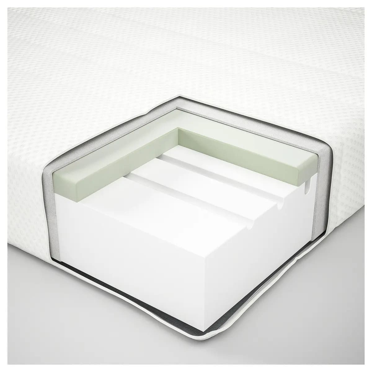 IKEA ÅSBYGDA Foam mattress, firm/white [Width 38 1/4 ", Length 74 3/8 ", Thickness 6 1/4 "]