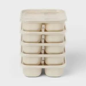 10pc (Set of 5) Plastic Divided Snack Food Storage Container Set Oatmeal - Room Essentials™ [Number of Pieces 10, Piece 1 6.5 Inches (W) x 1.99 Inches (H), Quanti, Piece 2 6.5 Inch