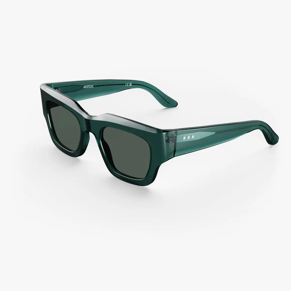 Monos Intrados Sunglasses Crystal Emerald / Grey Green Lens [Premium Mazzucchelli cellulose acetate frames, Large, Lens colour]