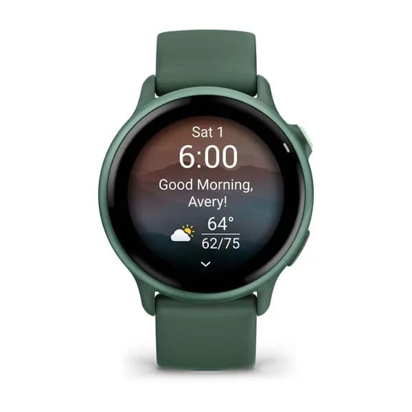 Garmin vívoactive 6 Metallic Jasper Green with Jasper Green Band [AMOLED (optional always-on mode), Swim, 5 ATM, 1.2" (30.4 mm) diameter]