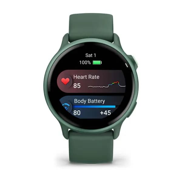 Garmin vívoactive 6 Metallic Jasper Green with Jasper Green Band [AMOLED (optional always-on mode), Swim, 5 ATM, 1.2" (30.4 mm) diameter]