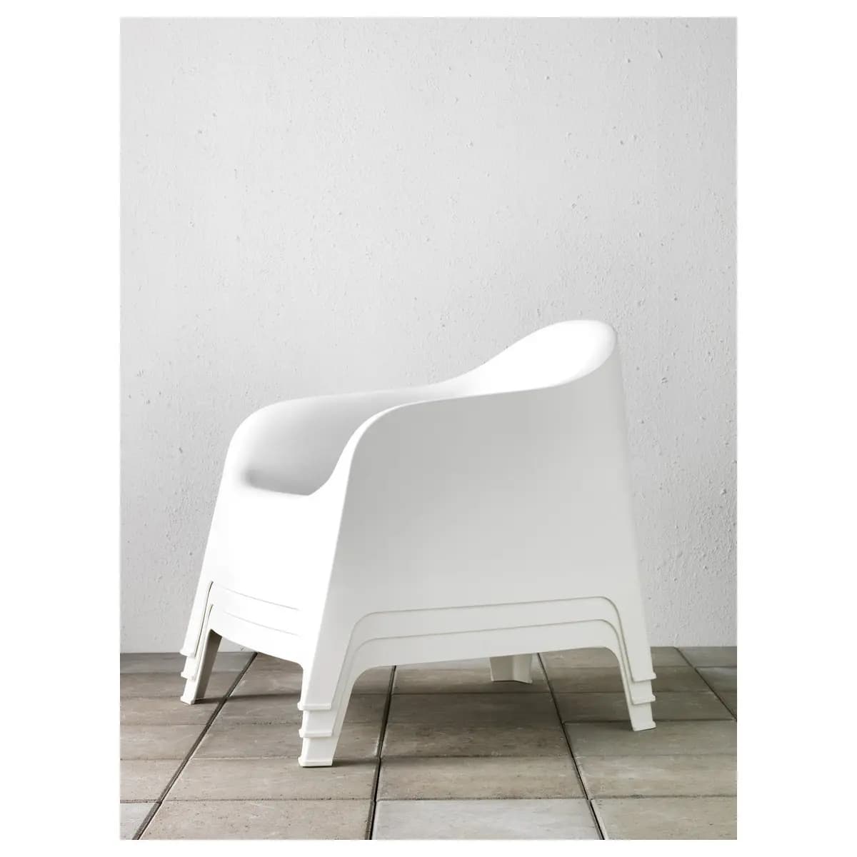 IKEA SKARPÖ Armchair, outdoor, white [Width 31 7/8 ", Depth 31 1/8 ", Height 28 "]