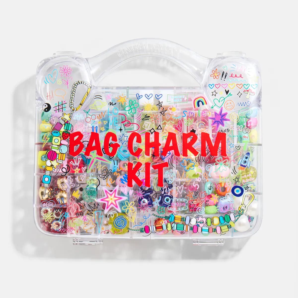 BaubleBar The Ultimate Bead Kit - Bright Bag Charm Kit [Choose from a mix of 256 beads — from alph, Includes 4 complete sets of alphabet beads, Browse from 6 novelty bag charm base