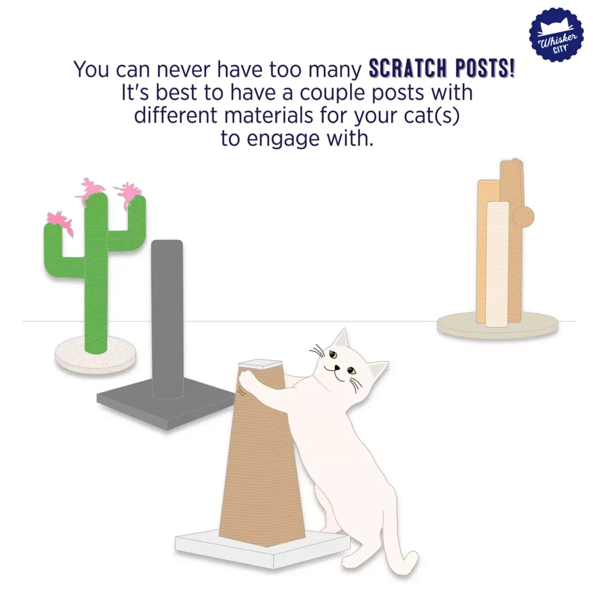 Whisker City® 28-in Tan Brown Sisal Cat Scratching Post [Includes 1 Scratching Post, Intended Pet(s) Cats, Material(s) Sisal, Wood, Color White]