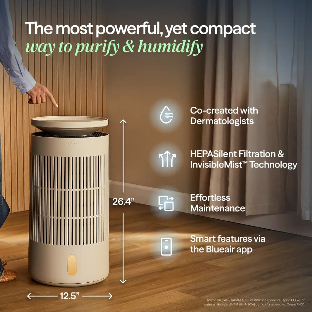 Blueair 2-in-1 Pro Purify + Humidify [24.6 x 12.5 x 12.5, 18.5 lb, 1.3 gallon]