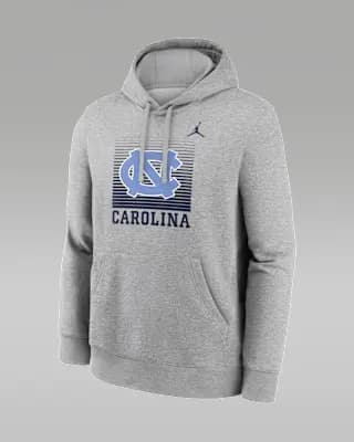 North Carolina Primetime Men's Nike College Pullover Hoodie Grey Heather [Grey Heather, Hood with drawstring, Front pocket]