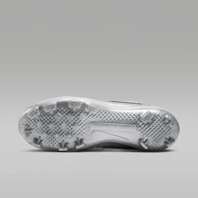 Jordan 1 Retro MCS Low Men's Baseball Cleats Metallic Silver/Black [Metallic Silver/Black, Perforations on the toes add breathability., Low-cut collar]