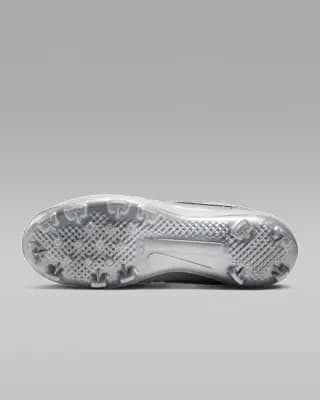 Jordan 1 Retro MCS Low Men's Baseball Cleats Metallic Silver/Black [Metallic Silver/Black, Perforations on the toes add breathability., Low-cut collar]