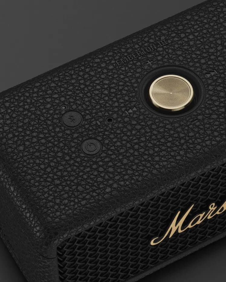 Marshall Emberton III Black and Brass [65-20,000 Hz, 1.5 lb, IP67]