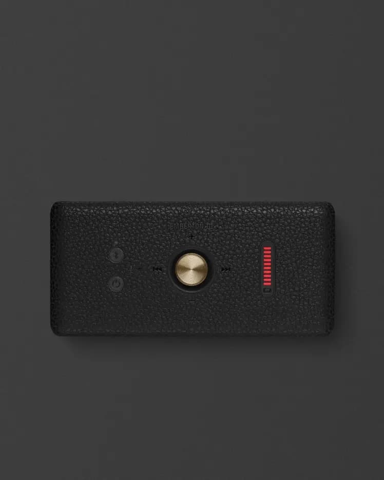 Marshall Emberton III Black and Brass [65-20,000 Hz, 1.5 lb, IP67]