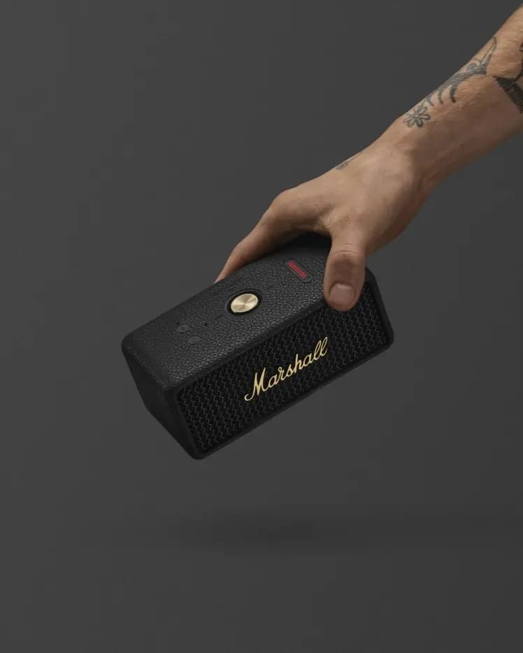 Marshall Emberton III Black and Brass [65-20,000 Hz, 1.5 lb, IP67]