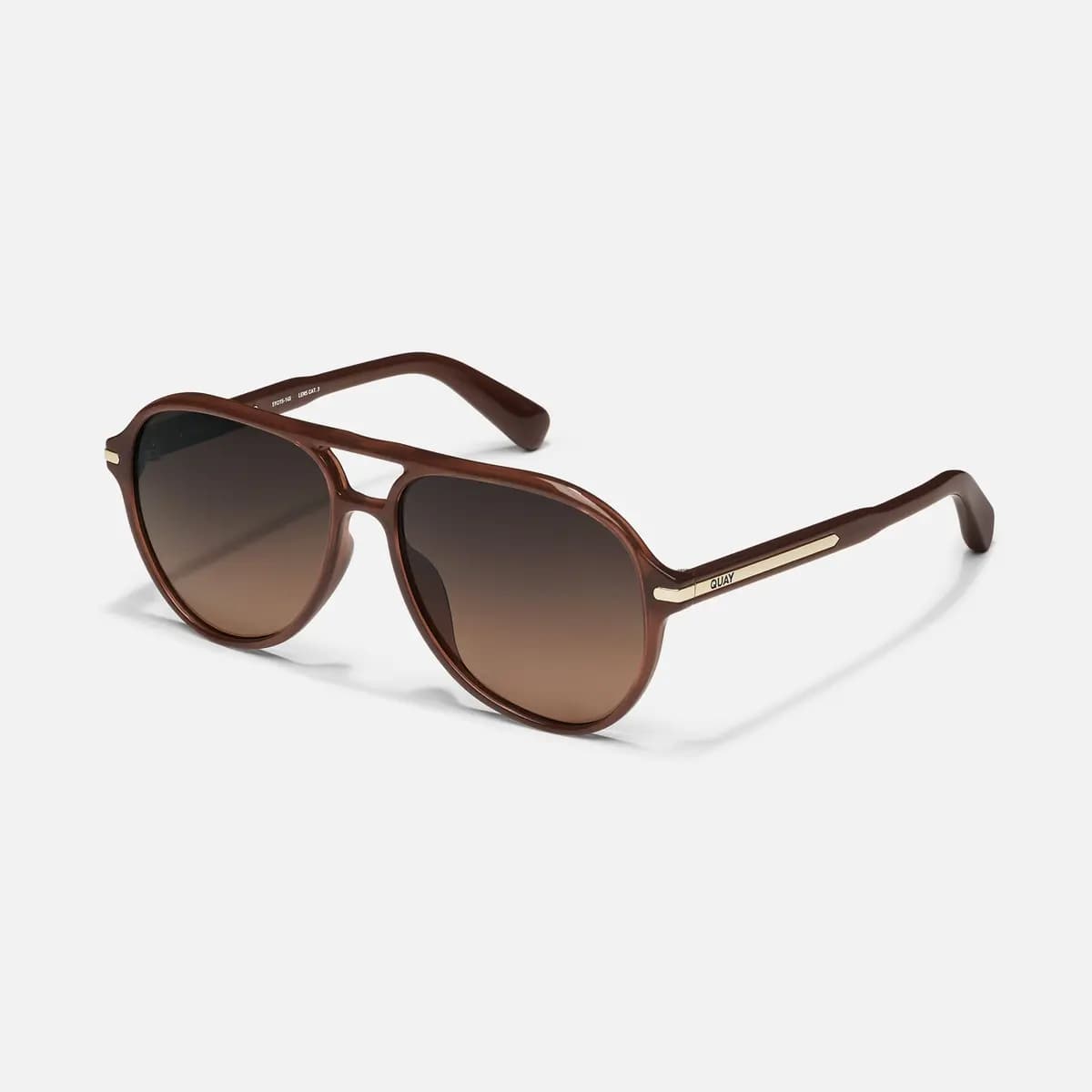 Quay DAY ONE BLACK/DARK APRICOT [Light weight all day comfort, Oversized ‘00s rounded aviator, Signature long metal plaque]
