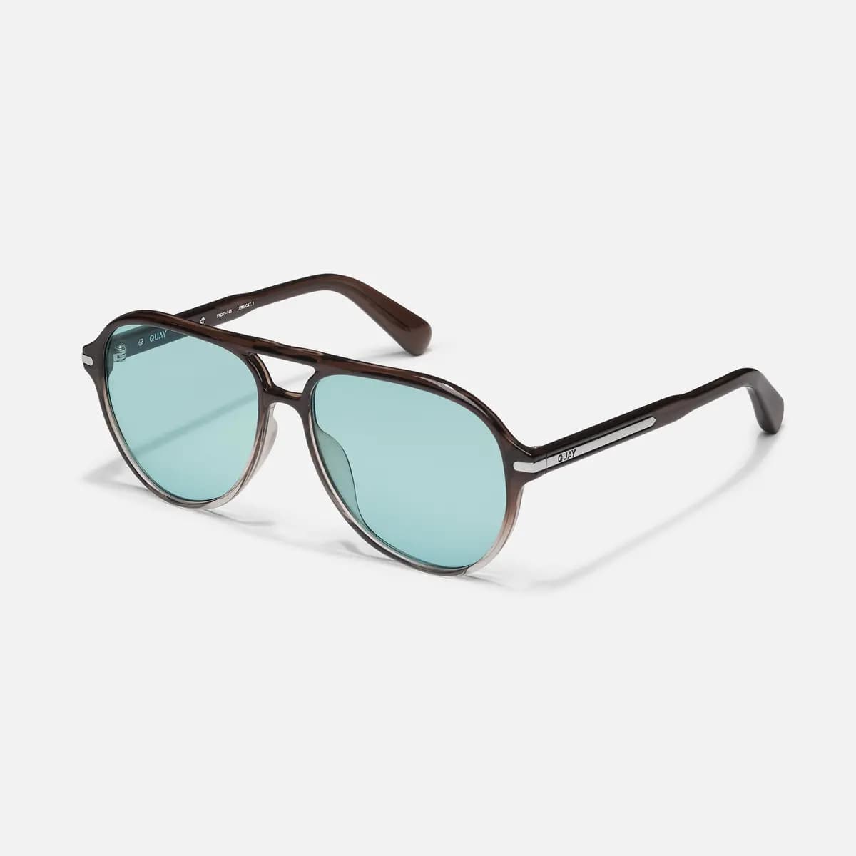 Quay DAY ONE BLACK/DARK APRICOT [Light weight all day comfort, Oversized ‘00s rounded aviator, Signature long metal plaque]