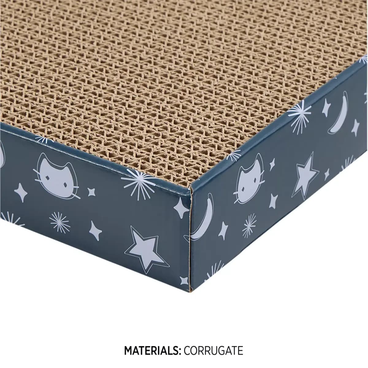 Whisker City® Celestial Double Wide Corrugate Cat Scratcher 18x9.75x2in [Item Number 5368523, Brand Whisker City®, Includes 1 Scratcher, Intended Pet(s) Cats]