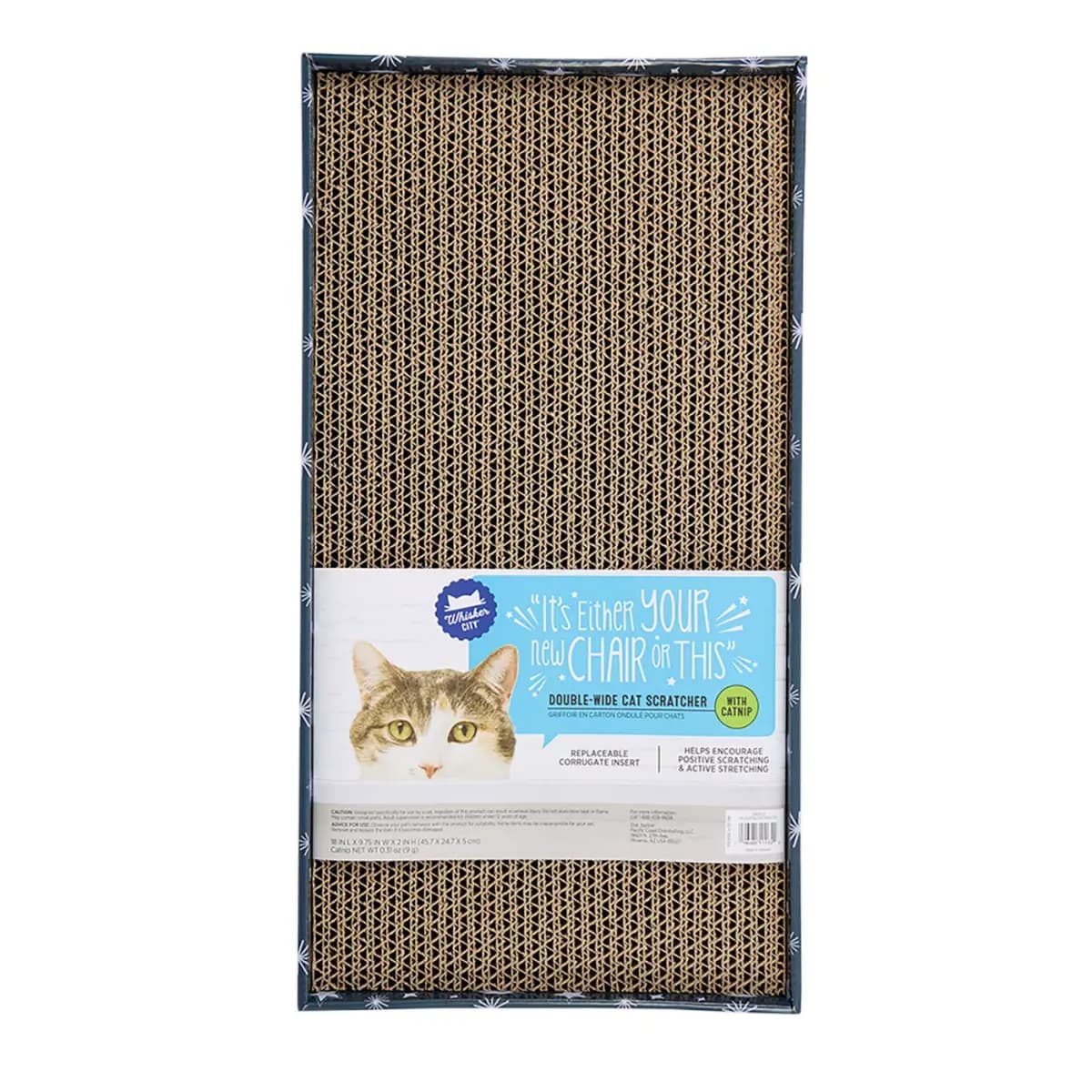 Whisker City® Celestial Double Wide Corrugate Cat Scratcher 18x9.75x2in [Item Number 5368523, Brand Whisker City®, Includes 1 Scratcher, Intended Pet(s) Cats]