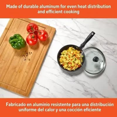 IMUSA Ceramic Mini Egg Pan with Handle Black: Small Nonstick Frying Pan, Aluminum, Hand Wash, Electric & Gas Compatible [Aluminum, Glass, 6.3 Inches]