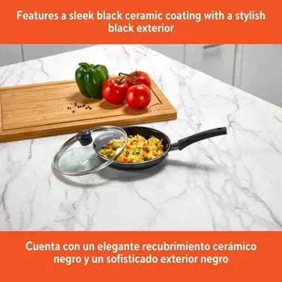 IMUSA Ceramic Mini Egg Pan with Handle Black: Small Nonstick Frying Pan, Aluminum, Hand Wash, Electric & Gas Compatible [Aluminum, Glass, 6.3 Inches]
