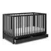 Graco Teddi 5-in-1 Convertible Crib with Drawer Black [Dimensions (Overall) 33.46 inches (H) x 53.66 inches (W) x 29, Weight 48.5 pounds, Holds up to 50 pounds, Material Wood (Fram