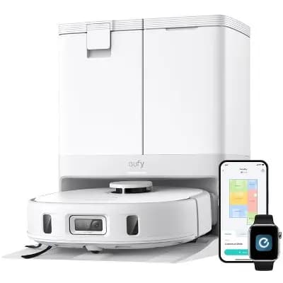 eufy X10 Pro Omni White Robot Vacuum and Mop Combo, Incredible Suction, AI Obstacle Avoidance, Auto Mop Washing&Drying, Self-Emptying, Self-Refilling [26.41 pounds, .66 gallon, Con