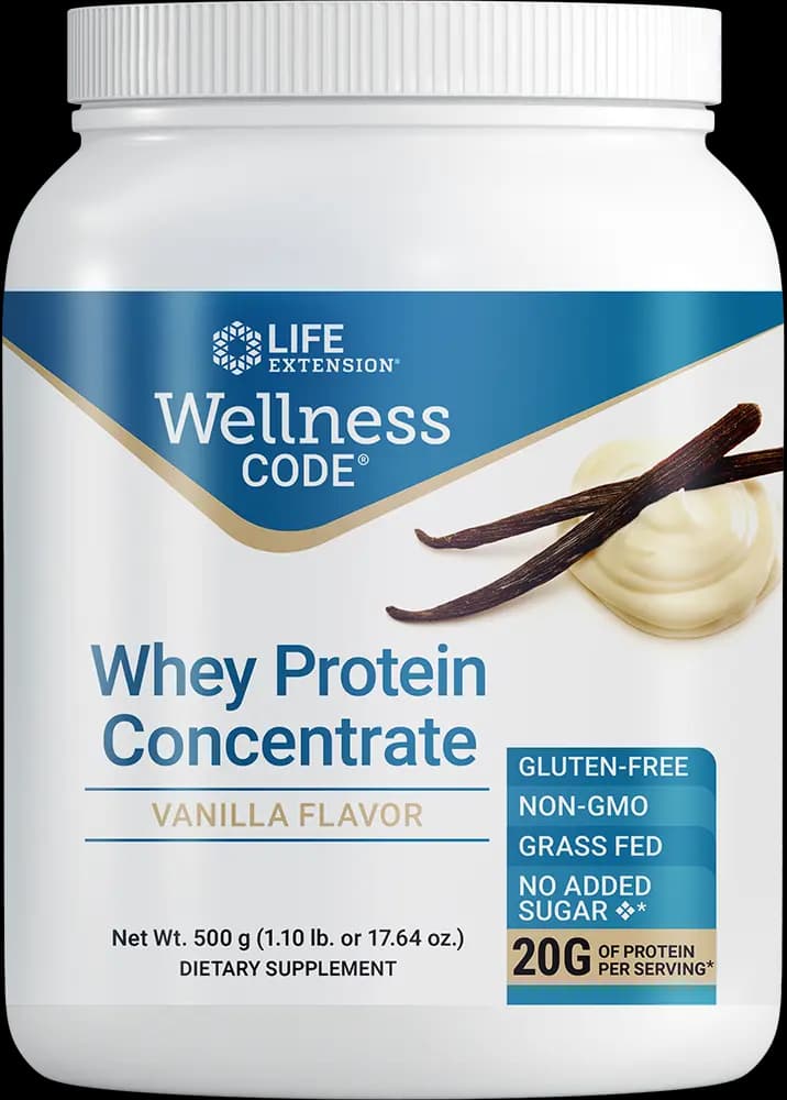 Life Extension Wellness Code Whey Protein Concentrate (Vanilla) 1.08 g [1 scoop (approx. 28 g), 120, 2.5 g]