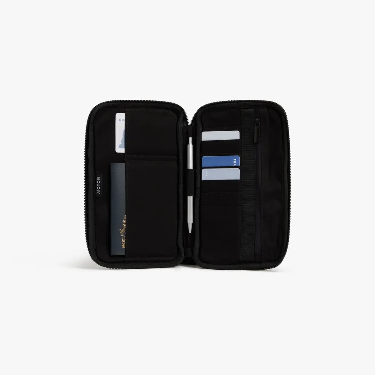 Monos Metro Travel Wallet Carbon Black [Water and scratch-resistant finish, Secured with a zippered main compartment, Lined with soft cotton twill throughout]