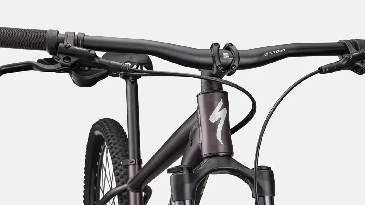 Specialized Rockhopper Comp [Specialized A1 premium butted alloy, zero-stack head tube, internal cable routing, 135x9mm forged dropouts, chainstay-mounted disc brake, replaceable a