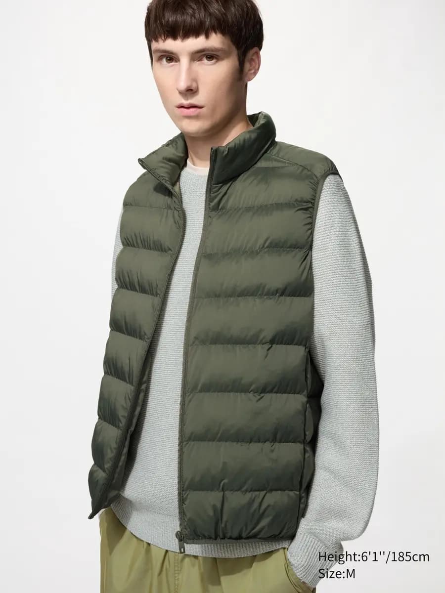 Uniqlo PUFFTECH Vest Olive [Imported, Hand wash cold, Do not dry clean, Packable for easy carrying on the go.]