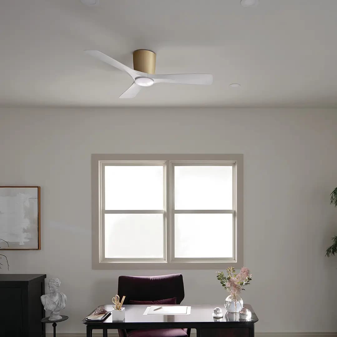Kichler Volos Ceiling Fan Brushed Nickel [Attribute 48", Attribute 3 Blades, Attribute 3000K]