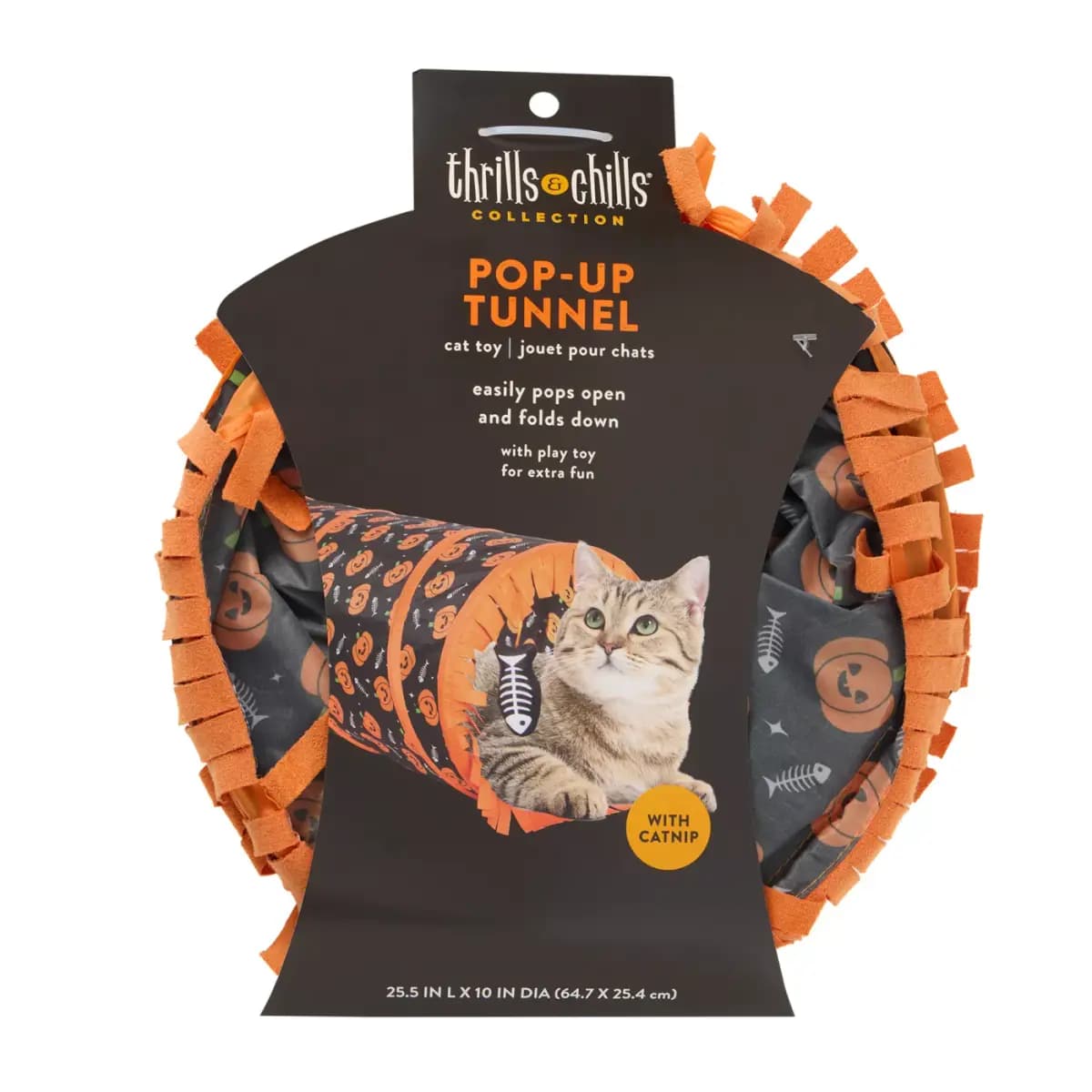 Thrills & Chills™ Halloween Pop-Up Cat Tunnel [Brand Thrills & Chills®, Includes 1 Tunnel, Intended For Cat, Activity Hiding, Playing]