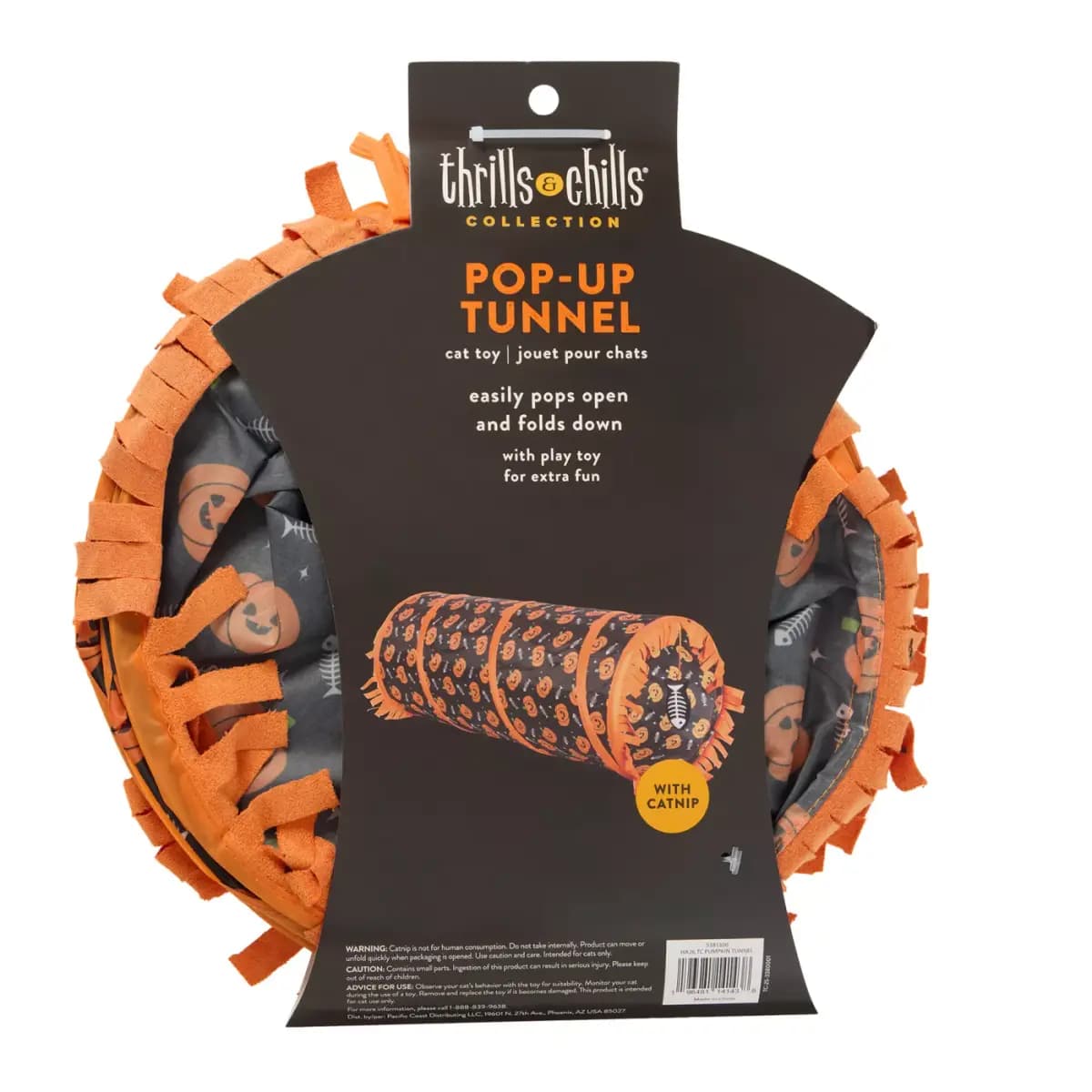 Thrills & Chills™ Halloween Pop-Up Cat Tunnel [Brand Thrills & Chills®, Includes 1 Tunnel, Intended For Cat, Activity Hiding, Playing]
