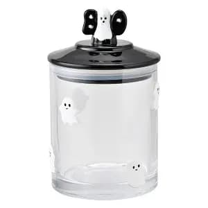 Cook With Color Ghosts Halloween Icon Treat Gifting Jar [Number of Pieces 2, Dimensions (Overall) 6.5 Inches (H) x 3.94 Inches (W) x 3.94, Weight 1.98 Pounds, Lid Material Glass]