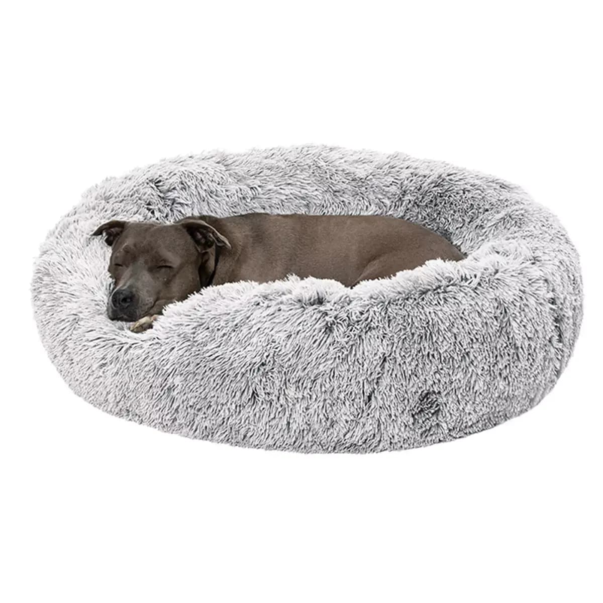 FurHaven Calming Cuddler Donut Large Pet Bed - Mist Gray 36Lx36W [Description and Overview FurHaven Calming Cuddler Donut Pet Beds, Product Brand & Name FurHaven Calming Cuddler Do