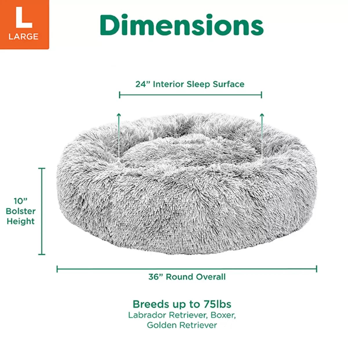 FurHaven Calming Cuddler Donut Large Pet Bed - Mist Gray 36Lx36W [Description and Overview FurHaven Calming Cuddler Donut Pet Beds, Product Brand & Name FurHaven Calming Cuddler Do