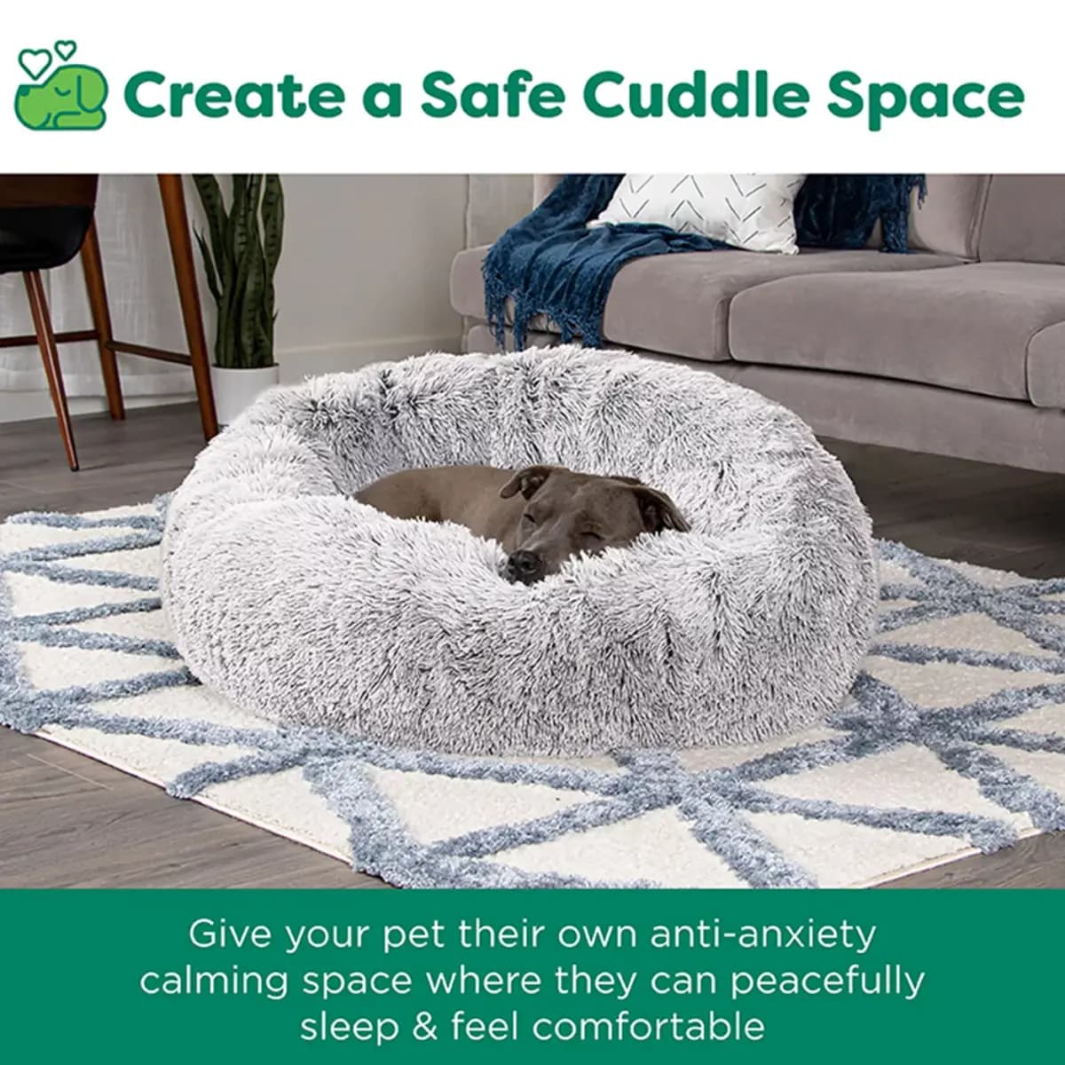 FurHaven Calming Cuddler Donut Large Pet Bed - Mist Gray 36Lx36W [Description and Overview FurHaven Calming Cuddler Donut Pet Beds, Product Brand & Name FurHaven Calming Cuddler Do