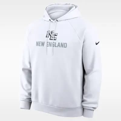 New England Patriots Rivalries Collection Primary Men's Nike Dri-FIT NFL Pullover Hoodie White [White, Machine wash, Imported]
