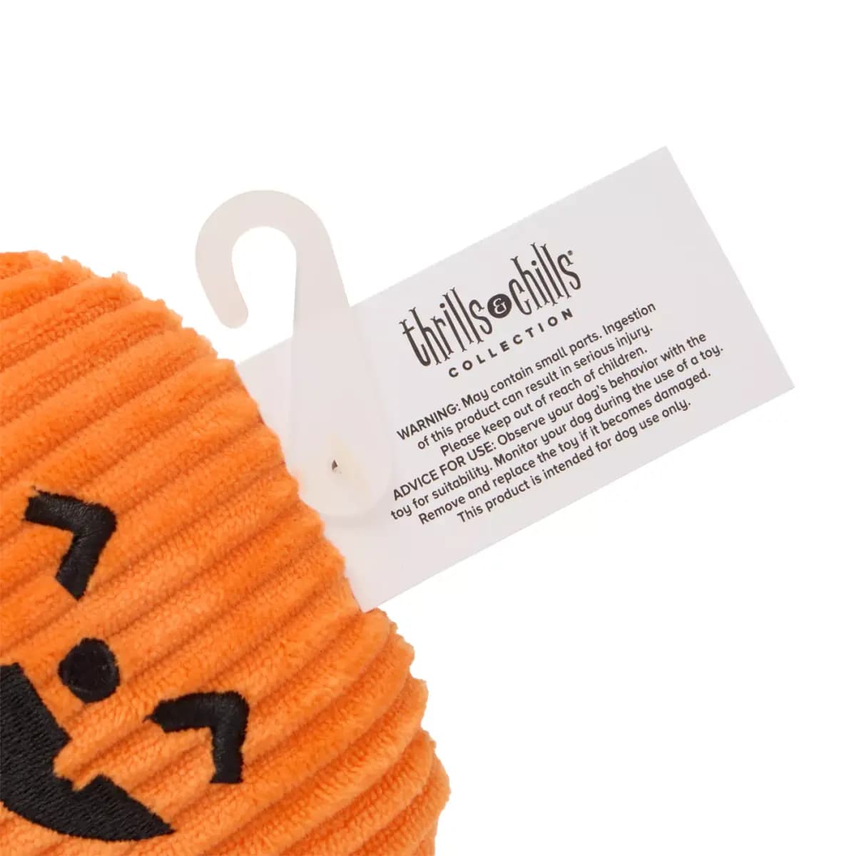 Thrills & Chills™ Halloween Plush Pumpkin Candy Dog Toy [Brand Thrills & Chills®, Includes 1 Plush Toy, Intended For Dogs, Activity Fetch, Play, Noisemaking]
